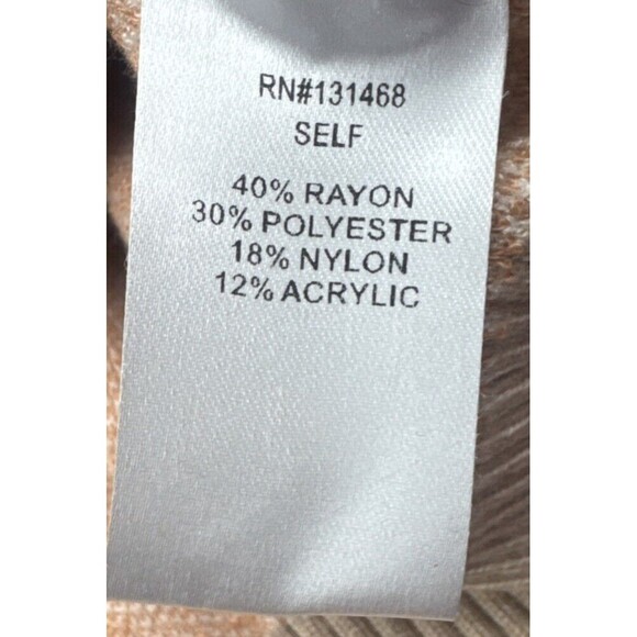 Women’s FATE Distressed ORANGE BEIGE Camo Crew Neck Pullover Sweater Sz Medium - Picture 8 of 12